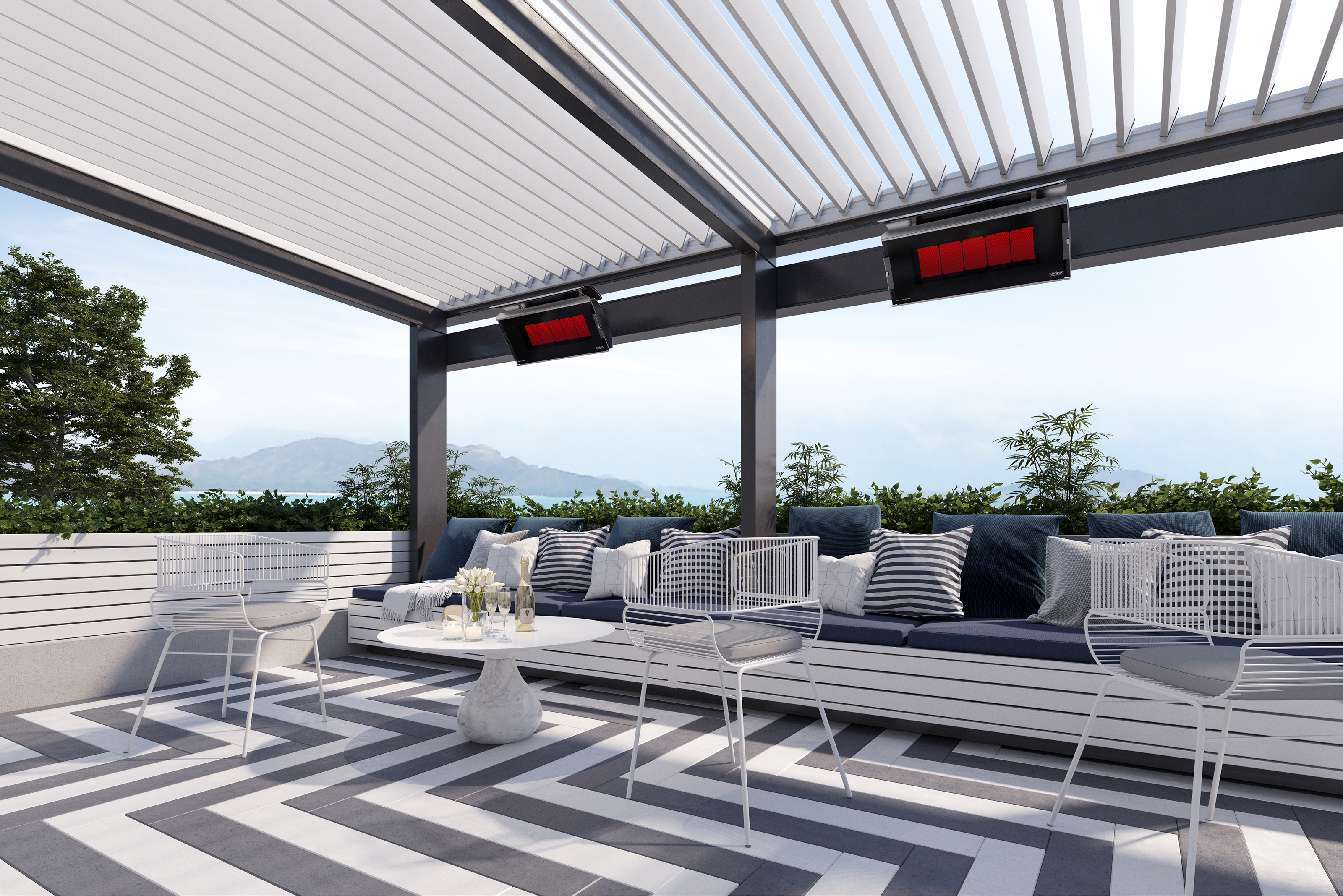 Architectural render — outdoor terrace